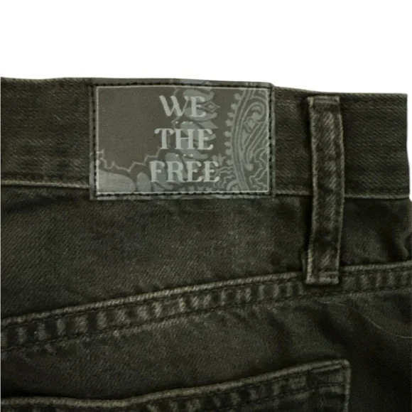 FREE PEOPLE WE THE FREE WOMENS RIPPLE WIDE LEG CROP DENIM 30 - Picture 13 of 16